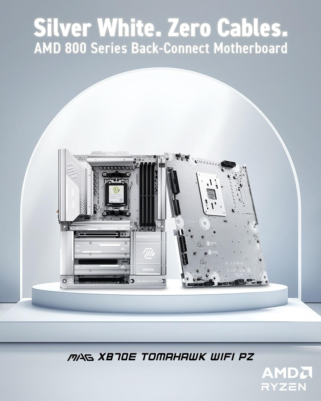 微星MAG X870E TOMAHAWK WIFI PZ“战斧导弹”主板，ATX架构新成员登场